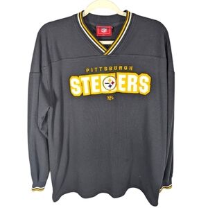 Y2K Pittsburgh Steelers NFL long sleeve embroidered long sleeve Tshirt mens L